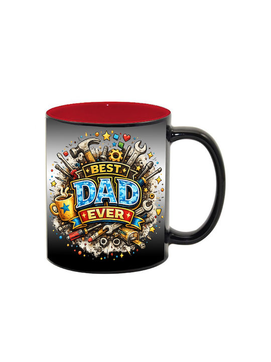 Cană Magică Neagră Cu Interior Roșu Dad