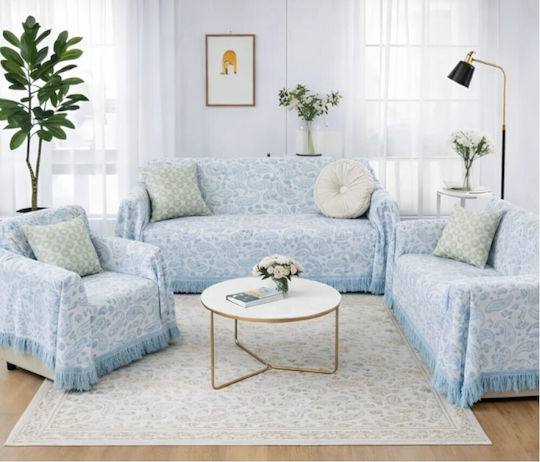 Decken & Couchdecken Dreisitzer-Sofa Wurf 180x280cm Hellblau