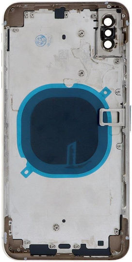 Apple Iphone Xs Max Back Battery Door Cover Middle Frame Housing Small Parts White Hq Oem Logo