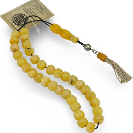 Worry Beads with 33 Amber Beads with Tassel