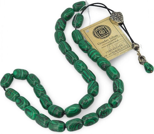 Worry Beads with 33 Beads Made of Silver with Tassel