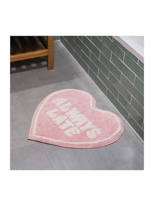 Flamingueo Non-Slip Cotton Bath Mat FLG-AL-1 Pink 53x80cm
