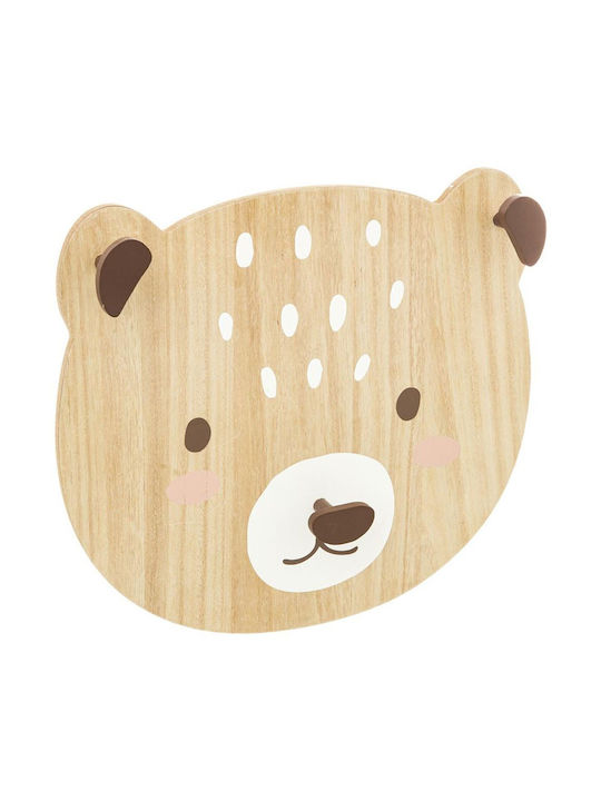 Atmosphera Bear Kids Multi Hook Wooden White 37x37.5cm