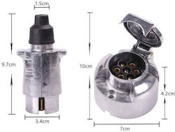 Metallische Steckdose Stecker 7 Pin Trailer Karosserie Ez3249