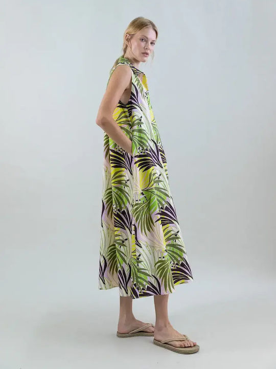 Summer Maxi Slip Dress Drape Floral