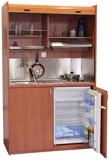 Silver Küchenzeile mit Links Spülbecken 125x65x209cm Eiche