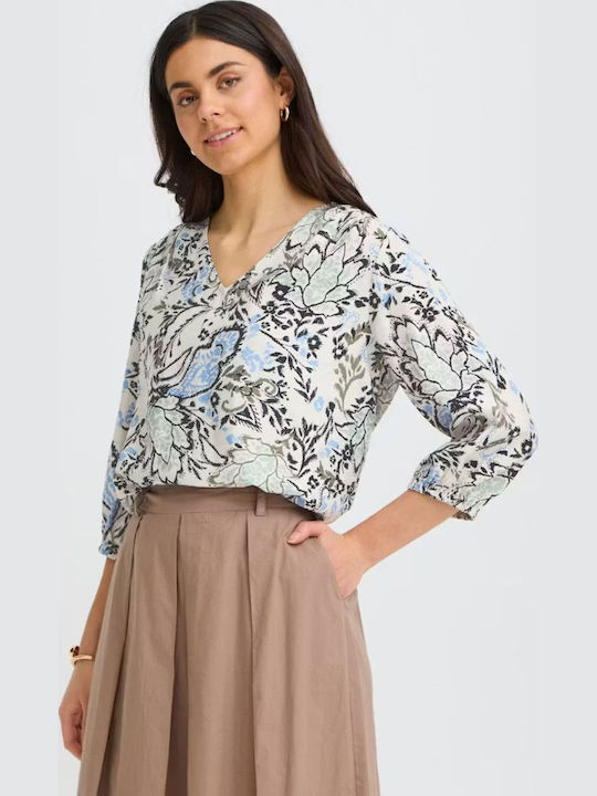 Fransa Women's Blouse with 3/4 Sleeve & V-Neck ...
