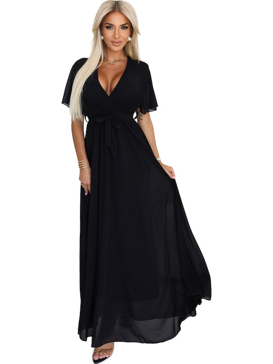 Numoco Summer Maxi Evening Dress with Mesh Black