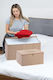 SteweHome Kleideraufbewahrung Fall in Beige Farbe 64x41x35cm