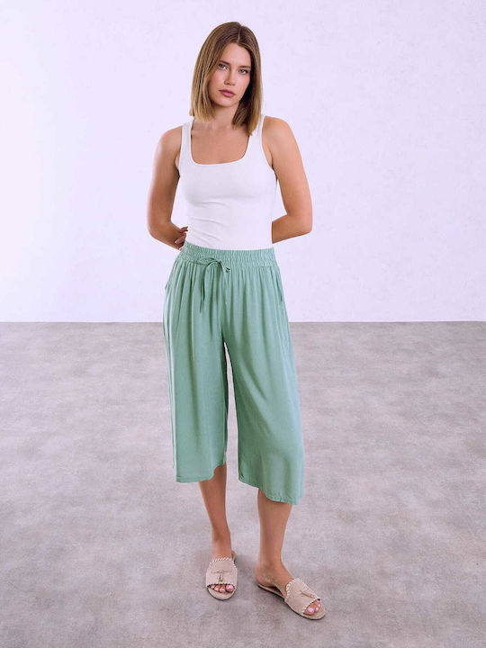 Celestino Ζιπ Κιλότ Μονόχρωμη Loose Fit Βεραμάν Celestino Ζιπ Κιλότ Μονόχρωμη Loose Fit Βεραμάν