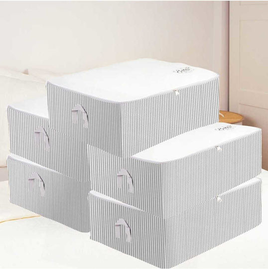 SteweHome Clothing Storage Case for Clothes / Blanket/Duvet in White Colour 62x22cm 5pcs