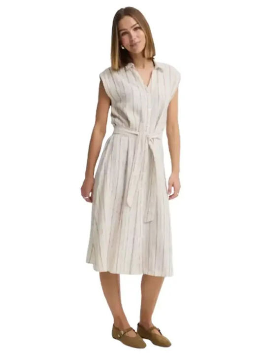 ICHI Summer Shirt Dress White