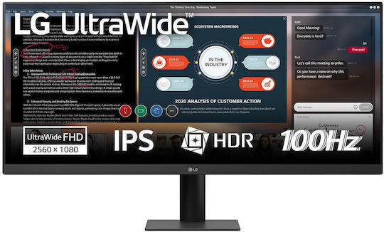 LG 29U511A-B Ultrawide IPS HDR Monitor 29" FHD 2560x1080 με Χρόνο Απόκρισης 5ms GTG
