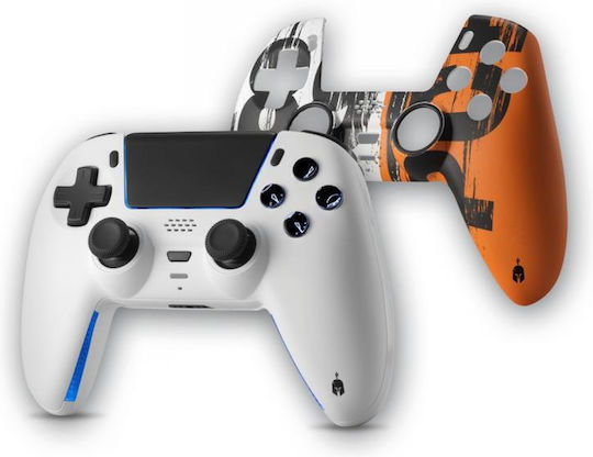 Spartan Gear Sarissa Ασύρματο Gamepad για PC / PS4 / PS5 / Switch White + one extra faceplate