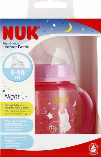 Nuk Bottle Εκπαιδευτικό Μπιμπερό Πλαστικό με Λαβές Ροζ 150ml