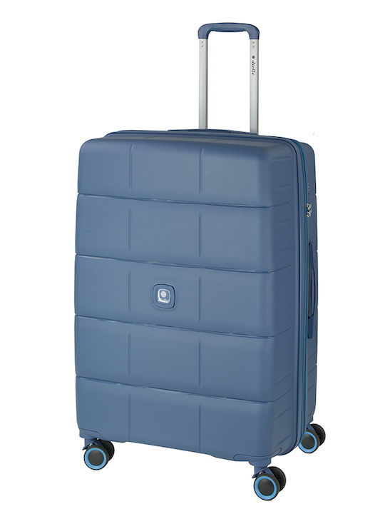 Dielle Large Hard Blue Suitcase 77cm Height