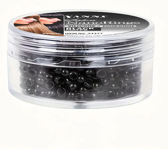 Yanni Evialia Nano Rings Σιλικόνης Μαύρα 250τεμ