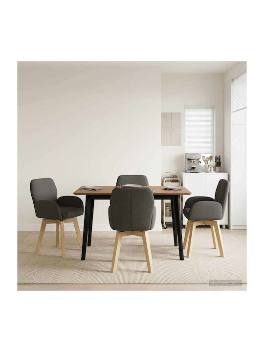 Dining Armchairs With Grey Fabric Upholstery 4 ...