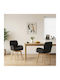 Dining Armchairs With Black Fabric Upholstery 2 Pieces 54x58x87cm