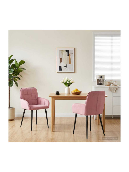 Velvet Pink Dining Armchairs 2 Pieces 57x50x85 cm
