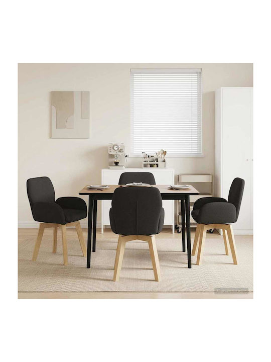 Dining Armchairs With Black Fabric Upholstery 4...