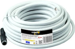 Heitech Antennenkabel Koax-Stecker - Koax-Buchse Weiß 10m 00919992 1 Stück