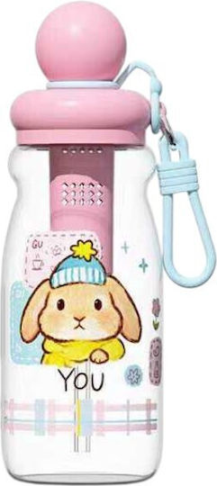 Kids Water Bottle Plastic with Straw Pink 750ml