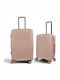 Playful Bags Hard Pink Travel Suitcases Set 2pcs