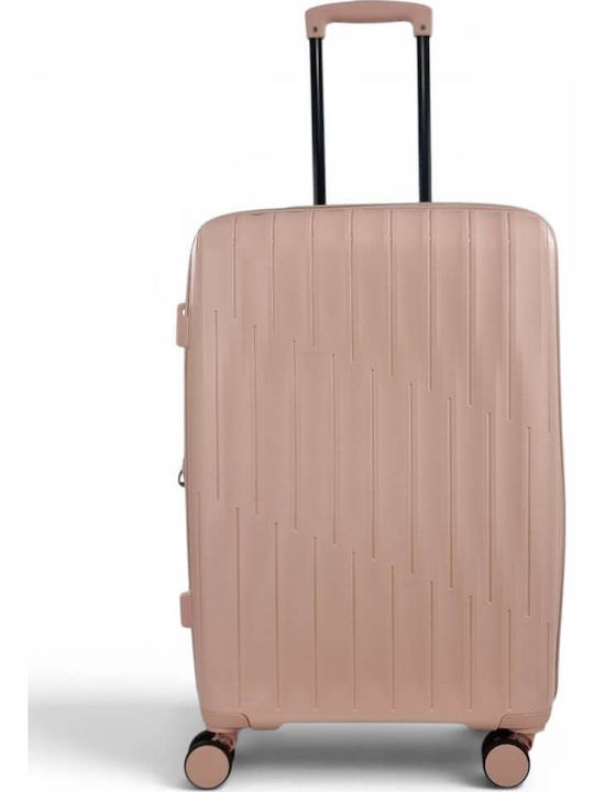 Playful Bags Μεσαία Βαλίτσα Ταξιδίου Σκληρή Ροζ με 4 Ρόδες Ύψους 65εκ.