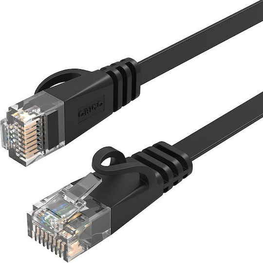 Orico Flat Direct Attach Copper Cat.6 (Gigabit) Network Cable Ethernet Outdoor 1m Black