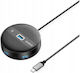 Orico USB-Hub 4 Anschlüsse USB 3.0 mit Anschluss an einen Computer USB-A / USB-C