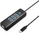 Orico USB Hub 4 Ports with USB-C / Ethernet Connection
