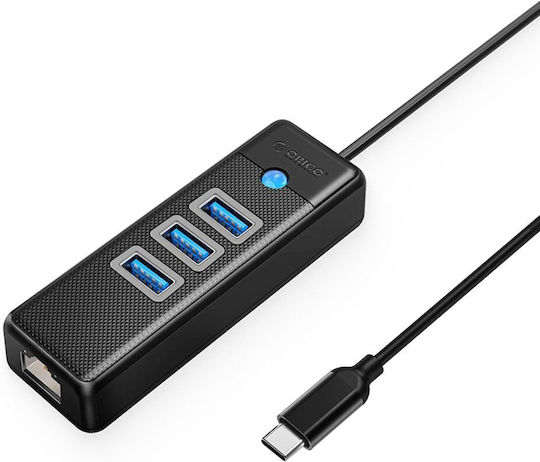 Orico USB Hub 4 Ports with USB-C / Ethernet Connection