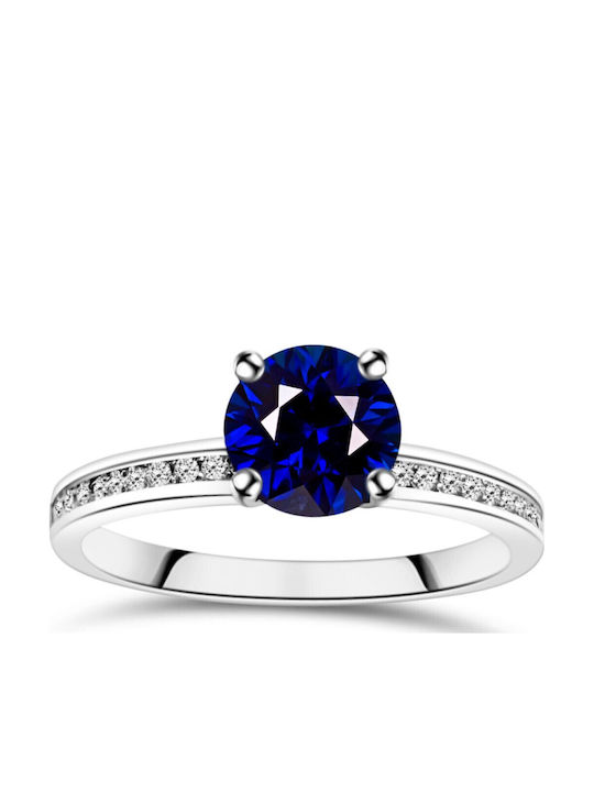 Chrilia Einzelner Stein aus Weißgold 18K mit Diamant