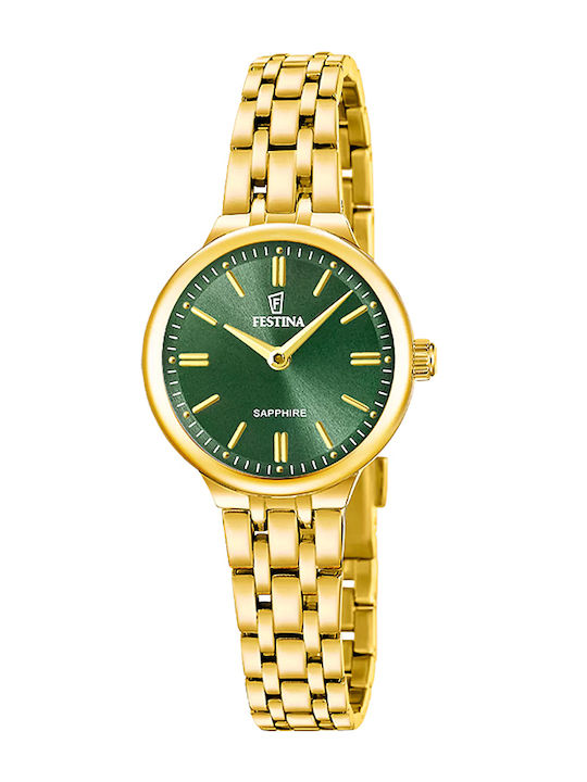 Festina Mademoiselle Damenuhr Batterie mit Gold Metall-Armband