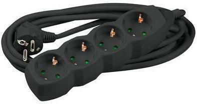 Technik Power Strip 4 Sockets with Cable 1.5m