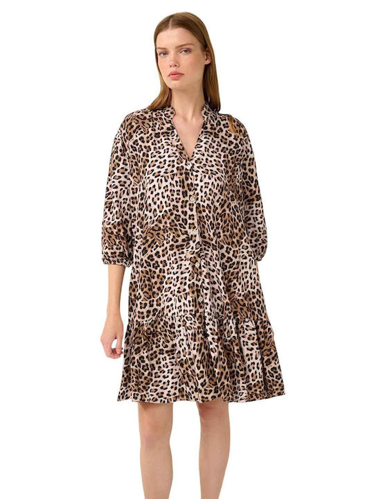 Vamp Summer Shirt Dress Brown