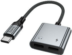 Hoco Aux USB-C Männlich Zu USB-C 2x Weiblich Hoco Aux USB-C Männlich Zu USB-C 2x Weiblich