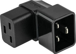Kabelmeister Schuko Stecker Adapter Iec C20 Steckdose Iec C19 Weiblich Ober Unten Gekrümmt Schwarze