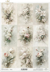 Decoupage Reispapier Itd 21x29cm Vintage Blumen...