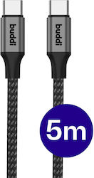 Buddi Flex Cable USB-C Male - USB-C 60W Black 5m Buddi Flex Cable USB-C Male - USB-C 60W Black 5m