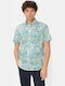 Short Sleeve Cotton Shirt Turquoise