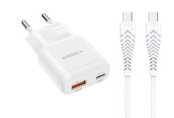Veger TR120-1A1C 30W με Καλώδιο USB-C - USB-C Veger TR120-1A1C 30W με Καλώδιο USB-C - USB-C
