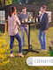 Round Wooden Bar Table with Black Aluminum Frame 60x60x70cm
