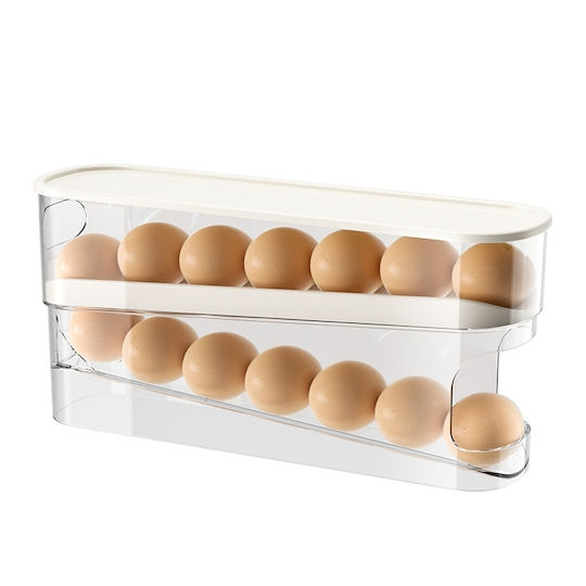Automatischer Transparenter Eier-Organizer Behälter Kühlschrank-Organisator Spender