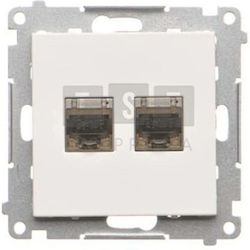 Simon 55 Double Rj45 Category 6 Computer Socket...