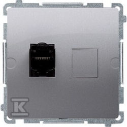 Simon Basic Priză de rețea Single RJ45 Cat 6 ecranată anti-praf oțel inoxidabil Bm61e.01/21