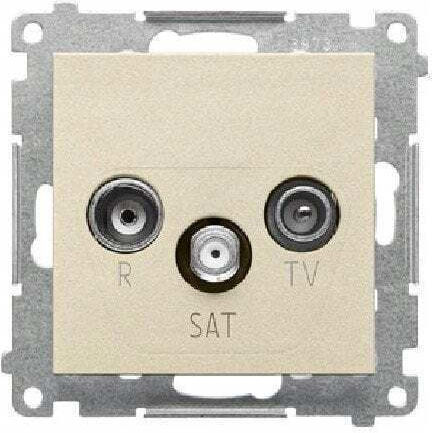 Simon 55 R-tv-sat Connect End Антенен Контактен Модул 1x Вход 5 Mhz2.4 Ghz Шампанско Матиран Task.01/144