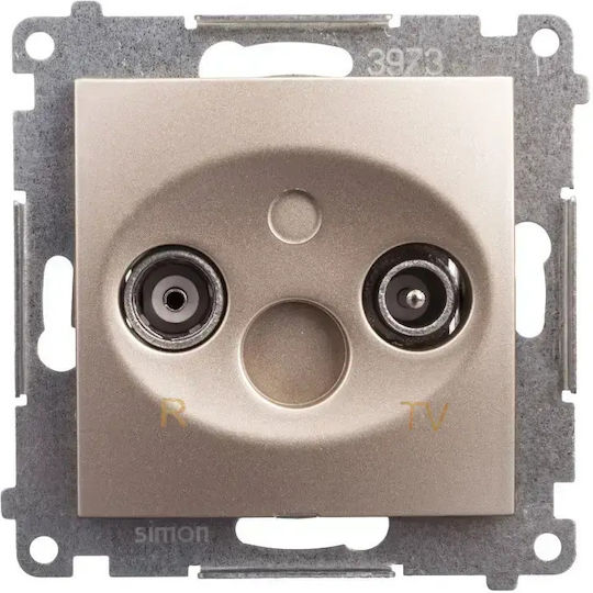 Kontakt-simon Simon54 Rtv Antenna Socket 1db End Matte Dak.01/44