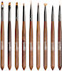 Luxorise Set 9 Professional Nail Brushes Manicure Nail Art Nail Construction